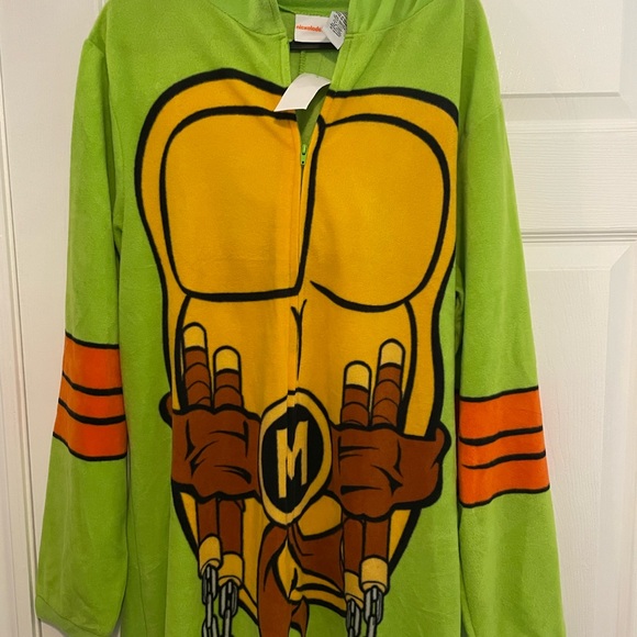 Nickelodeon Teenage Mutant Ninja Turtle Mens Union Suit with Hood (Michelangelo) - Picture 4 of 10